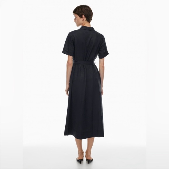 Aritzia Wilfred Eleta Linen Maxi Dress In Dark Night Navy Size S - Picture 3 of 10